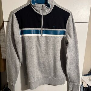Michael Kors Gray and Black Zip-Up Sweater